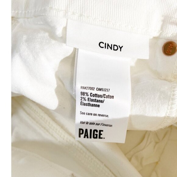 NWT PAIGE Cindy High Rise Cropped Straight Jeans in Tonal Ecru size 27 - Picture 8 of 10